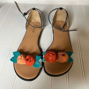 Torrid Floral & Polka Dot Flat Ankle Strap Sandal